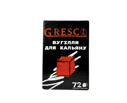 Уголь ореховый для кальяна Gresco (Греско) (72 Кубика) (1 кг) (В упаковке)