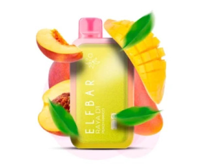 Одноразова електронна сигарета Elf Bar Raya D1 Peach Mango (Персик Манго) (13000 Затяжок)