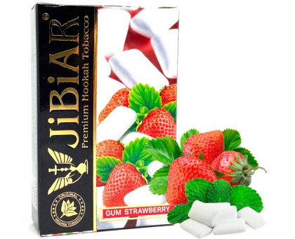 Табак для кальяна Jibiar Gum Strawberry / Жвачка Клубника 50 грамм