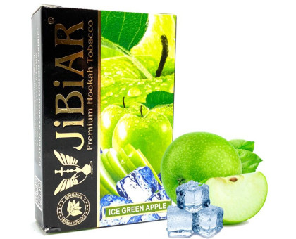 Табак для кальяна Jibiar Ice Green Apple / Зеленое Яблоко Лед 50 грамм