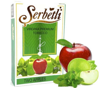 Тютюн для кальяну Serbetli Two Apples / Два яблука 50 грам (закінчився термін / потекла)