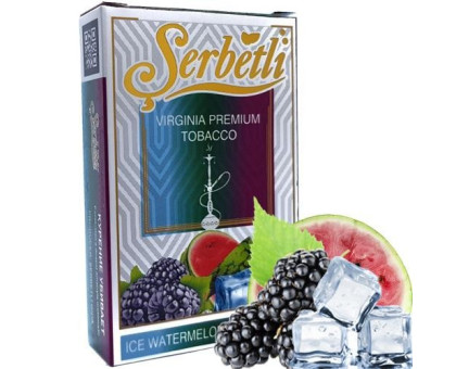Табак для кальяна Serbetli Ice Watermelon Blackberry / Лед Арбуз Ежевика 50 грамм(Потекшая пачка)