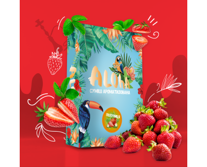 Безнікотинова Суміш Aloha Wild Strawberry (Алоха Дика Полуниця) 100 грам