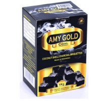 Вугілля кокосове Amy Gold 1кг (72 шт), великий кубик
