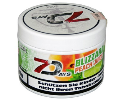 Табак для кальяна 7 Days Blizzrd Peach Juice / Охлажденный Персиковый Сок 200 грамм