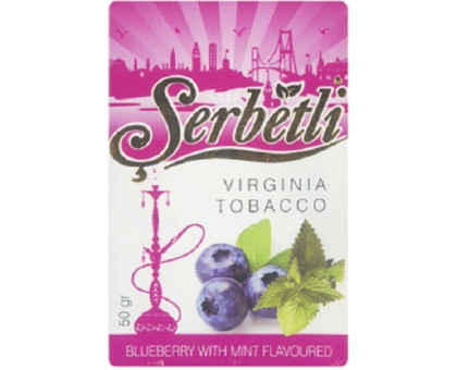 Тютюн для кальяну Serbetli Blueberry Mint / Чорниця та М'ята 50 грам
